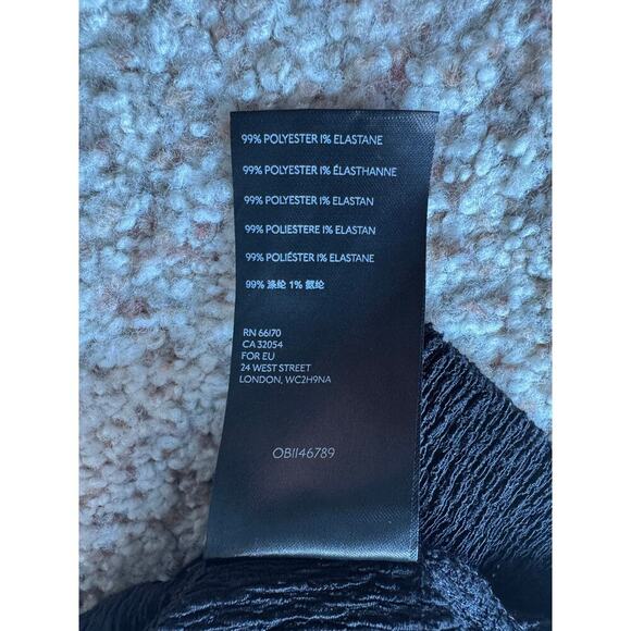 ANTHROPOLOGIE Crinkle Crepe Top, V-neck; long sleeve, stretchy Black, size LG - Picture 9 of 10